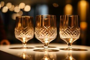 Holiday background with champagne glasses photo