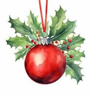 Christmas illustration with red ball photo