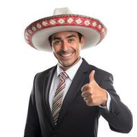 Mexican smiling businessman isolated photo