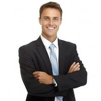 Smiling businessman isolated photo