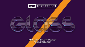 glas text effekt transparent stil. redigerbar text effekt. psd