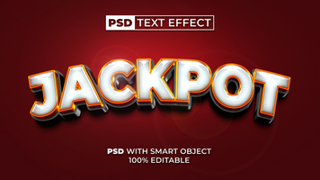 Jackpot Text Effect Gold Style. Editable Text Effect. psd