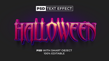 Halloween testo effetto stile. modificabile testo effetto. psd