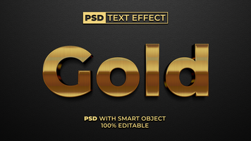 3d gold text effect style. Editable text effect. psd