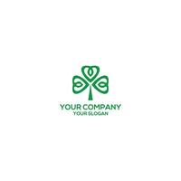 Clover Love Logo Design Vector