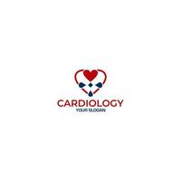 cardiovascular clínica logo diseño vector