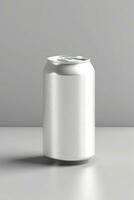 Soda Can Mockup White with shades white background, AI Generated photo