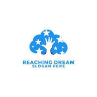 Reach star dreams logo vector design template