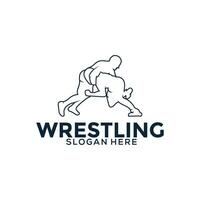 Wrestling logo template, Wrestling Sport logo vector template