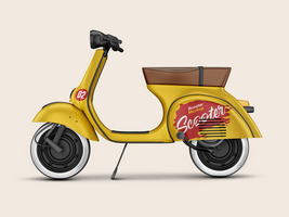 scooter modello lato Visualizza psd