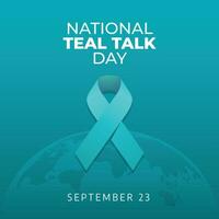 Teal Talk Day design template good for celebration usage. teal ribbon vector design. ribbon vector illustration. vector eps 10.