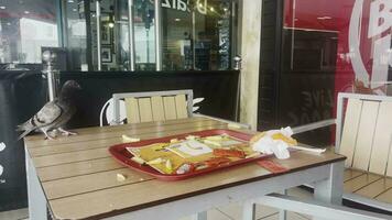 An untidy tray in a cafe video