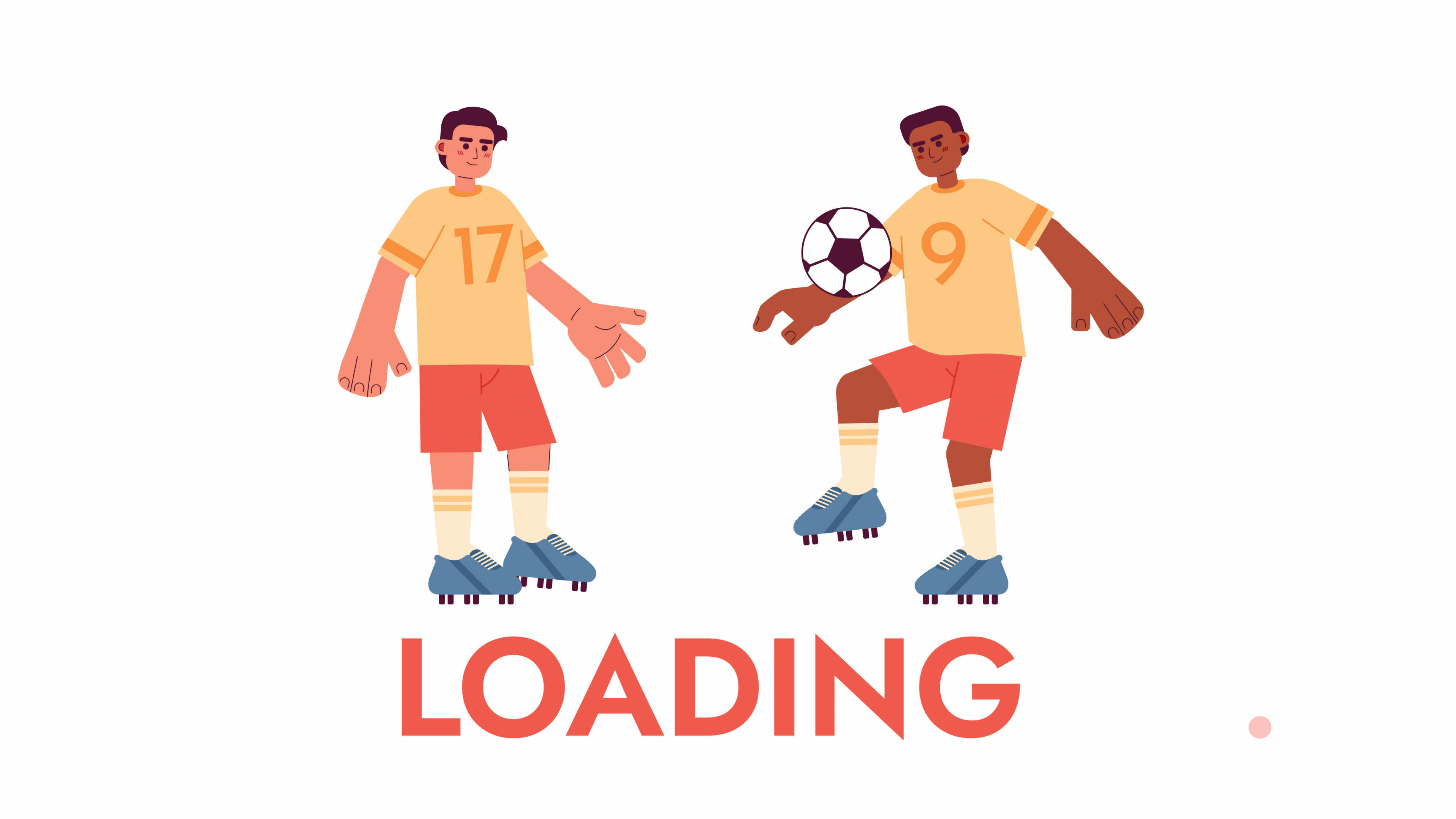 Soccer players practice 2D loading animation