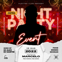 Night party event flyer social media post psd