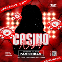 Casino night social media post psd