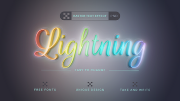 fulmine - modificabile testo effetto, font stile psd