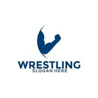 Wrestling logo template, Wrestling Sport logo vector template