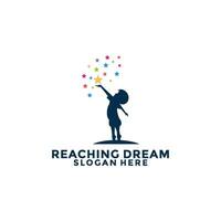 Reach star dreams logo vector design template