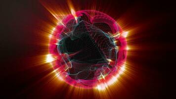 Sunlight glowing sphere motion graphics background. video