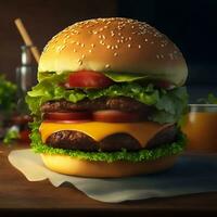 Burger background AI Generated image photo