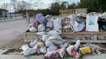 High time to haul off. Full container with construction debris video