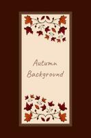 Vector Autumn vertical banner with autumn Leaf. Background with copy space in autumn colors.