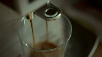 Coffee machine making morning espresso video