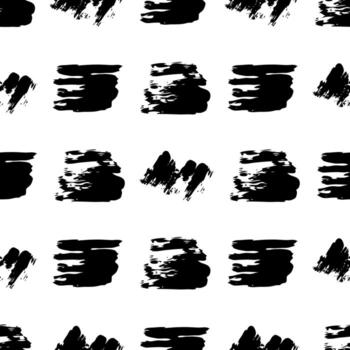 Seamless pattern with dark hand drawn scribble smear on white background. Abstract grunge texture. Vector illustration