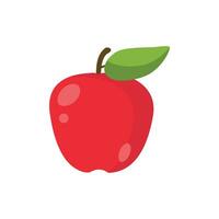 ilustración de manzana roja sobre fondo blanco vector