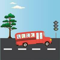 Vector illustration of car accelerates. Example of inertia.transportation. Traffic rules.