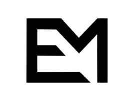 the e m logo is black and white vector