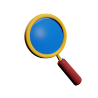 magnifying glass 3d rendering icon illustration png