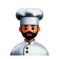 chef face 3d rendering icon illustration png