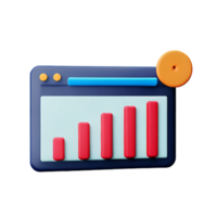 chart 3d rendering icon illustration png