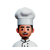 chef visage 3d le rendu icône illustration png