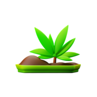 cannabis 3d le rendu icône illustration png