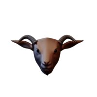 goat 3d rendering icon illustration png