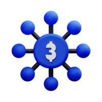 red 3d representación icono ilustración png