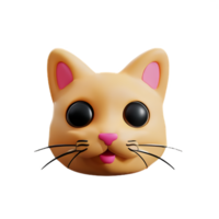 mignonne chat 3d le rendu icône illustration png