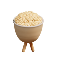 arroz 3d Renderização ícone ilustração png