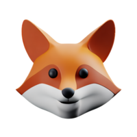 fox 3d rendering icon illustration png