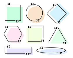 caja marco con cita, grande colocar. citar cajas mensaje. vistoso geométrico blanco modelo citar texto informacion diseño cajas citar burbuja Blog citas simbolos creativo vector bandera ilustración aislado
