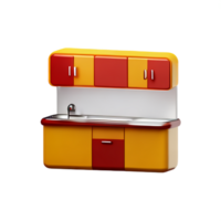 kitchen 3d rendering icon illustration png