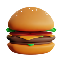 Hamburger 3d interpretazione icona illustrazione png