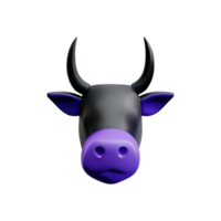 bull 3d rendering icon illustration png