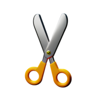 scissors 3d rendering icon illustration png