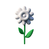 vit blomma 3d tolkning ikon illustration png