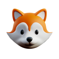 Renard 3d le rendu icône illustration png