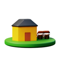 ferme 3d le rendu icône illustration png