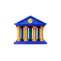 banco 3d representación icono ilustración png